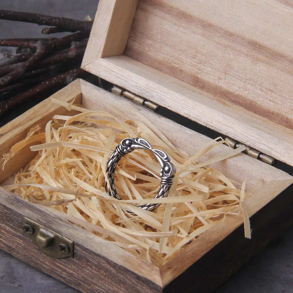 Men's Two Entwined Ravens Viking Ring Norse Mythology
