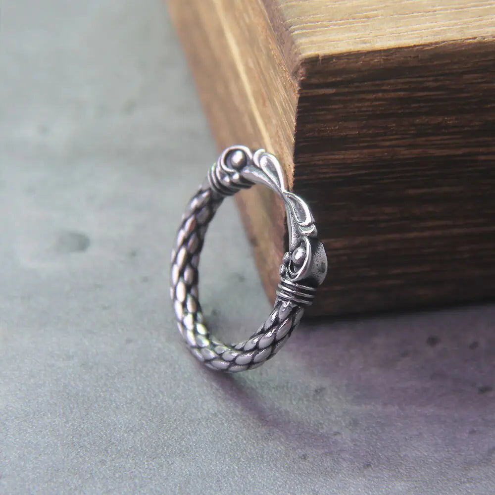 Men's Two Entwined Ravens Viking Ring Norse Mythology